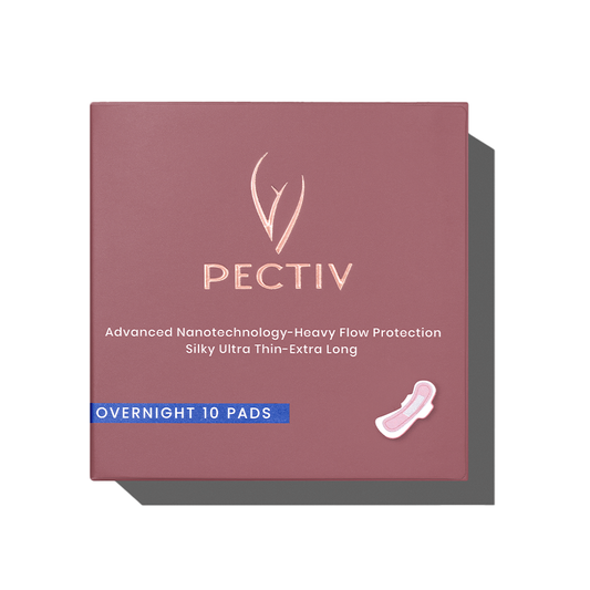 Pectiv The Overnight extra long sanitary pads box for maximum night absorbency and leak-proof sleep